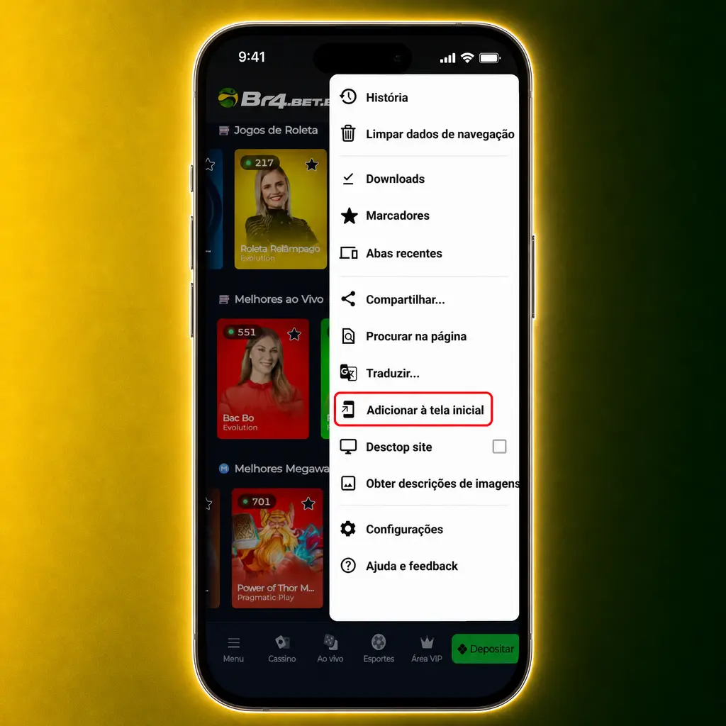 Aplicativo BR4bet para Android: baixe o APK pelo site e instale em menos de 3 minutos no seu celular.