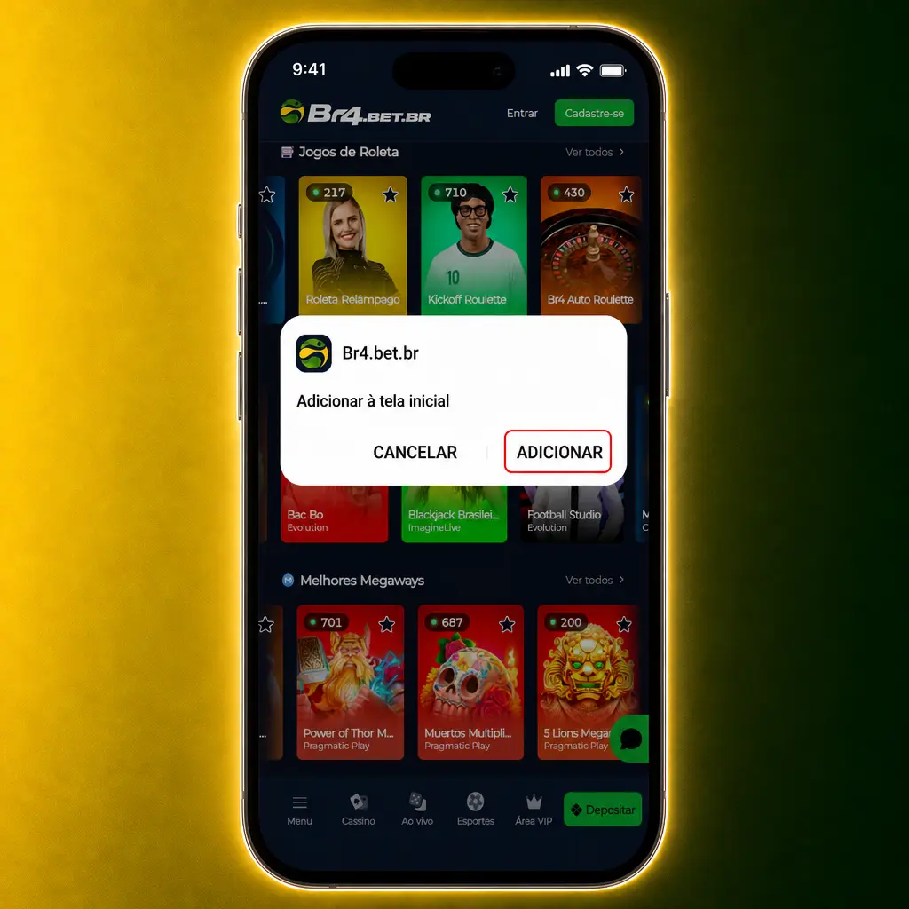 Aplicativo BR4bet para Android: baixe o APK pelo site e instale em menos de 3 minutos no seu celular.