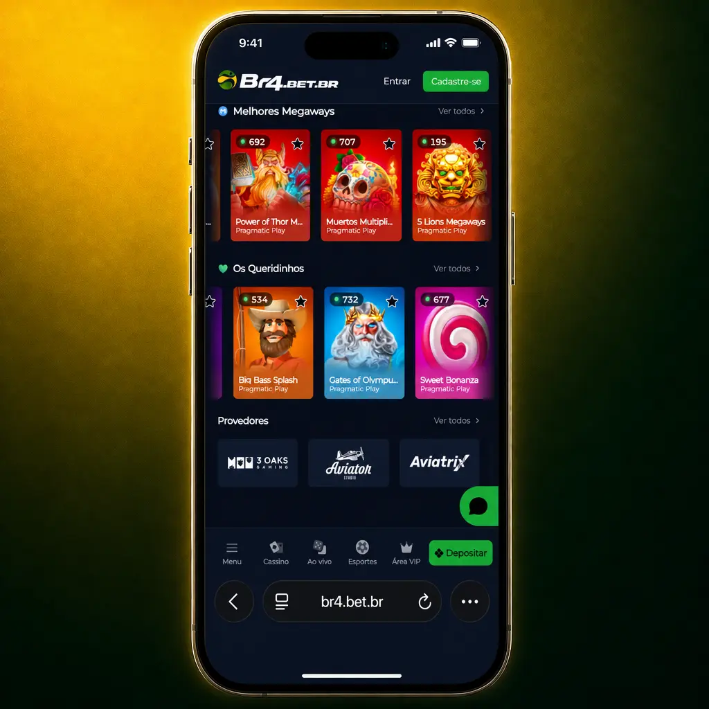 Aplicativo BR4bet para iOS: instale a versão PWA pelo Safari e adicione à tela de início do iPhone ou iPad.
