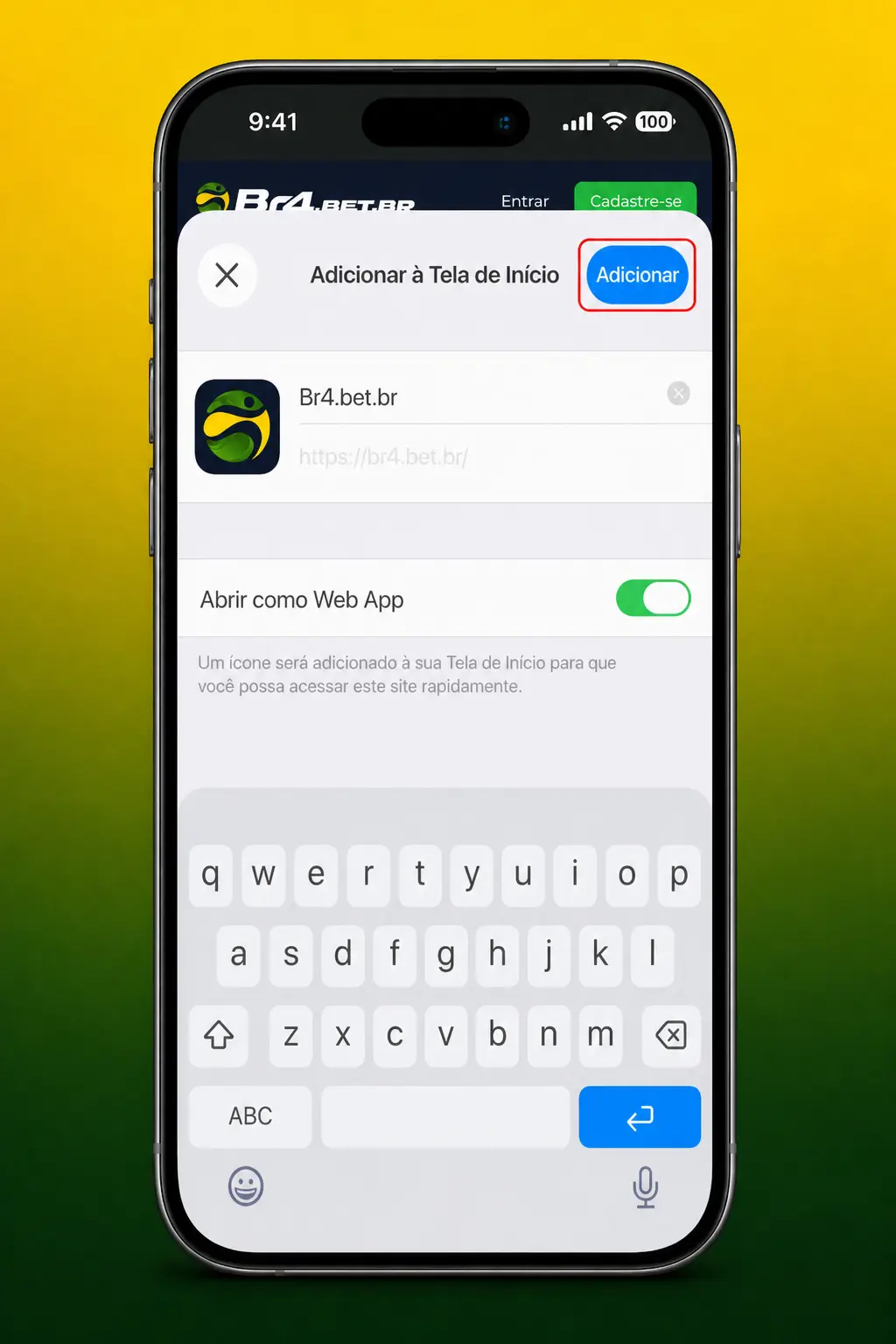 Tutorial de instalação do app BR4bet via Safari no iPhone para jogar Fortune Rabbit