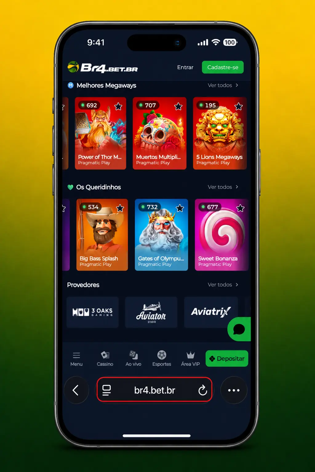 Passo a passo para instalar o app BR4bet no iOS via Safari e acessar Fortune Rabbit na tela inicial do iPhone.