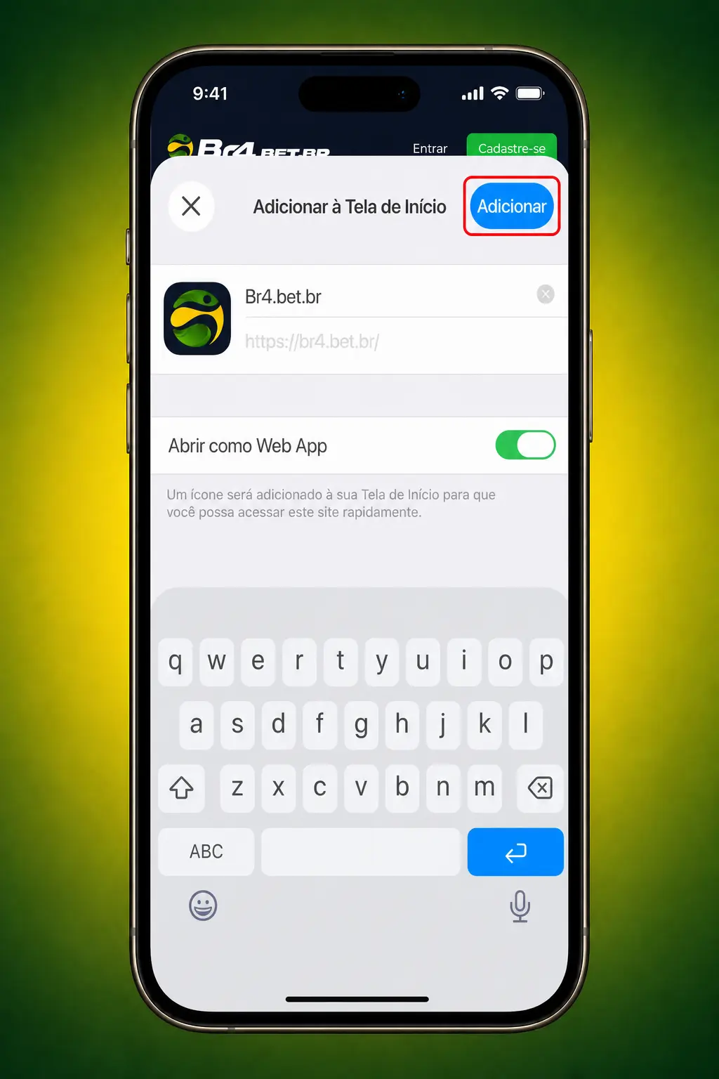 Passo a passo para instalar o app iOS da BR4bet via Safari e acessar o Fortune Ox rapidamente.