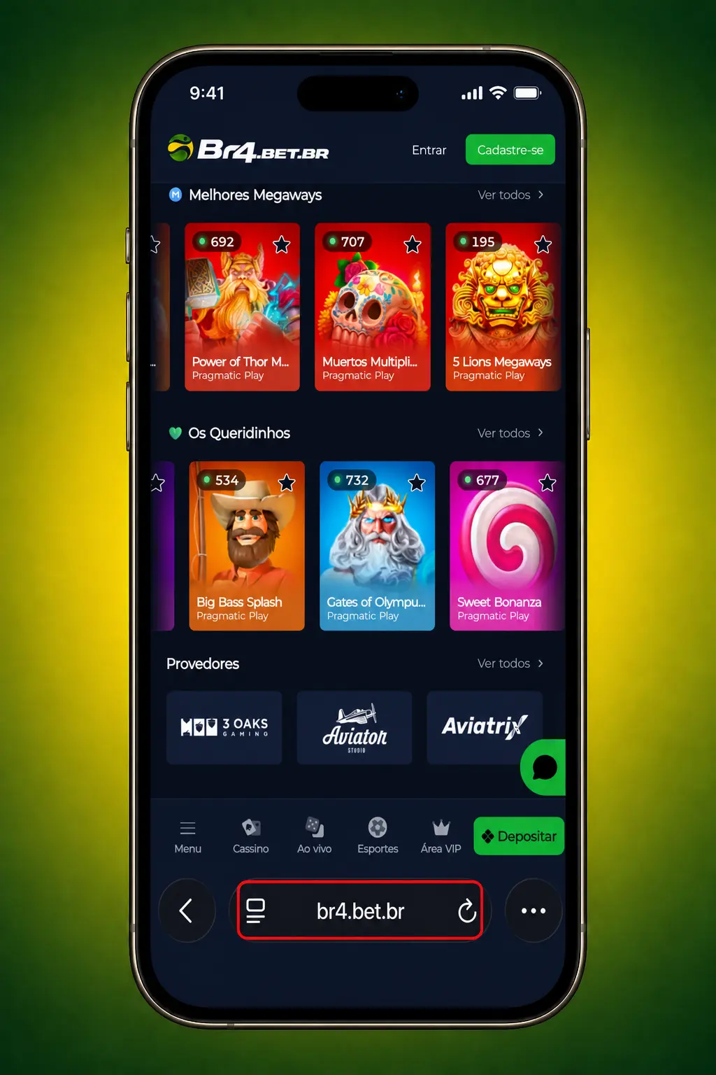 Passo a passo para adicionar o atalho do app iOS da BR4bet no Safari e acessar o Fortune Ox diretamente da tela inicial.