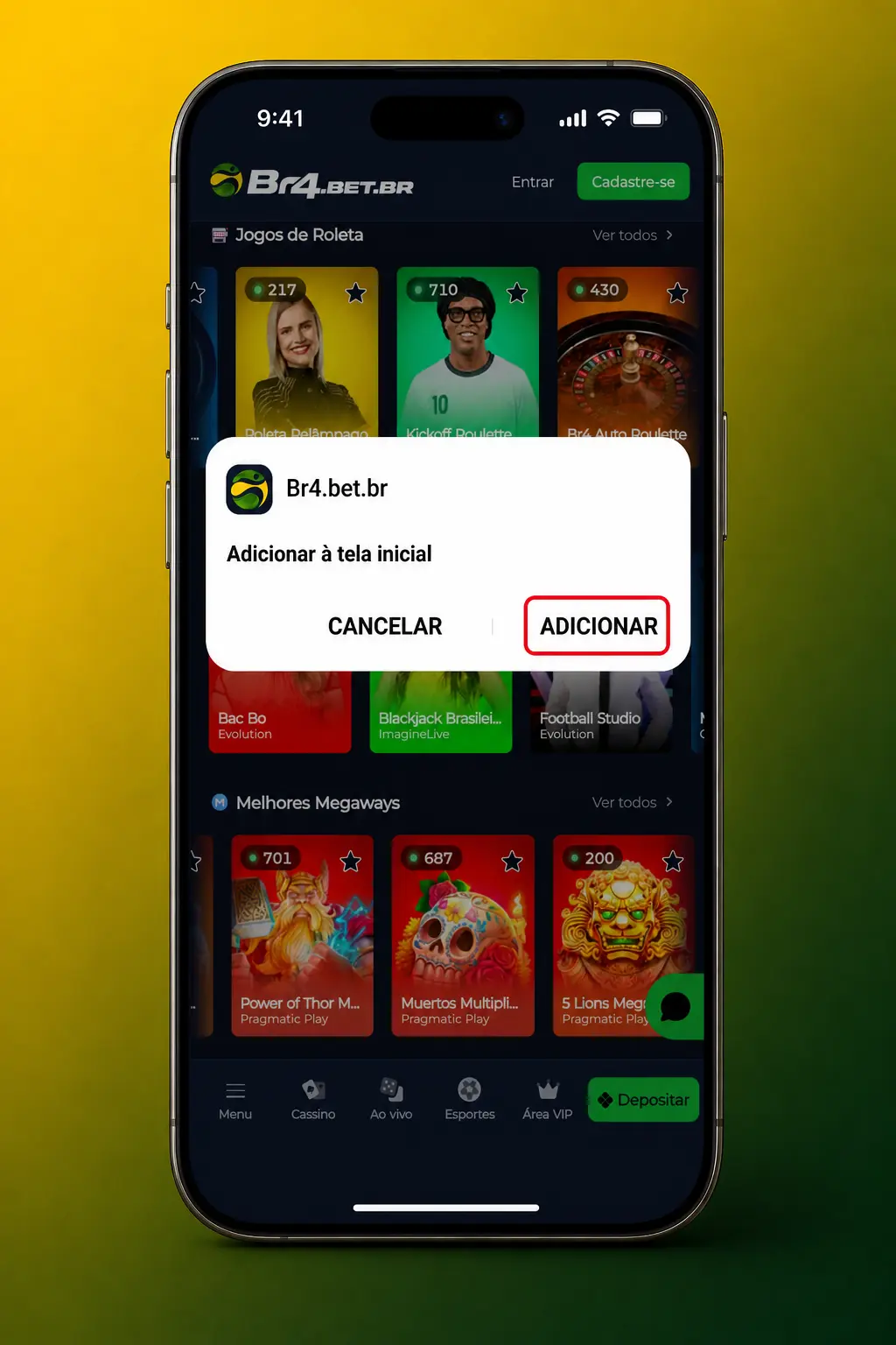 Passo a passo para baixar o APK da BR4bet no Android e instalar para jogar Pinata Wins.