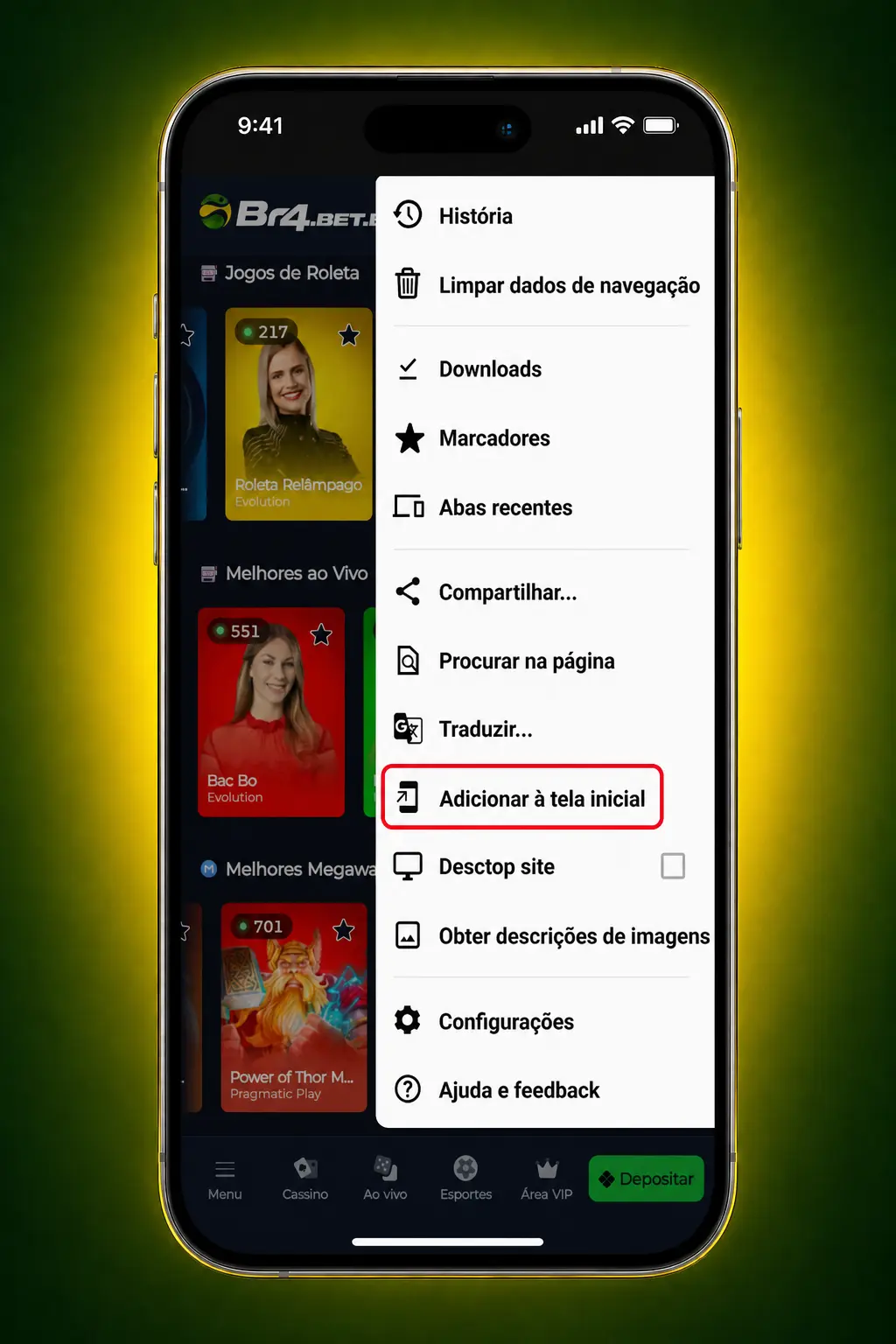 Passo a passo para baixar e instalar o aplicativo BR4bet no Android e jogar Fortune Dragon
