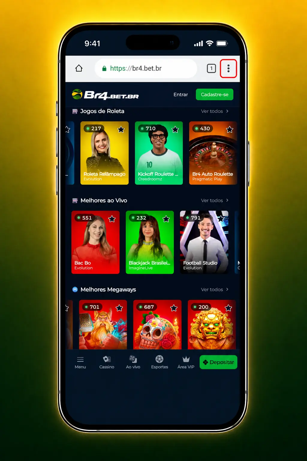 Passo a passo para baixar o APK da BR4bet no Android e jogar Sweet Bonanza no celular.