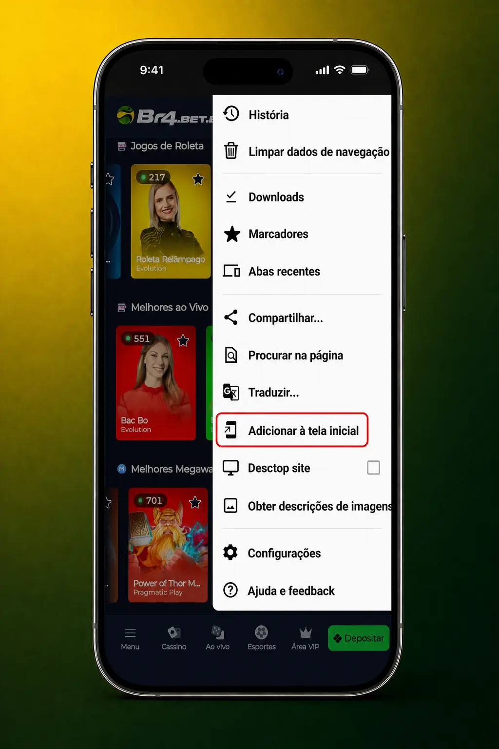 Passo a passo para baixar e instalar o app BR4bet no Android e jogar Fortune Ox