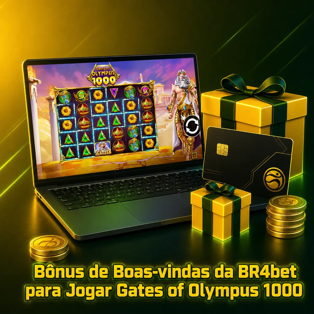 Bônus de 100% até R$300 da BR4bet para jogar Gates of Olympus 1000 com depósito mínimo de R$30.