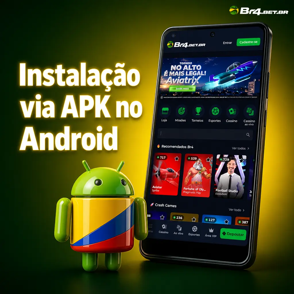 Instalação do aplicativo BR4bet em Android via arquivo APK seguro baixado fora da Play Store