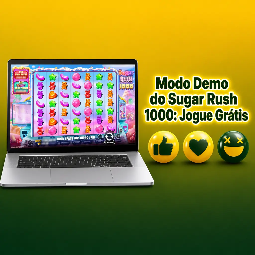 Tela do Sugar Rush 1000 em modo demo no BR4bet, com saldo virtual de 1.000 créditos para testar sem cadastro.