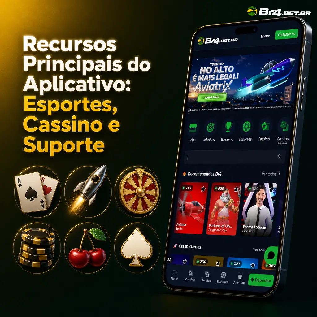 Aplicativo BR4bet com apostas esportivas ao vivo, cassino com Aviator, dealers em HD e suporte via chat integrado.