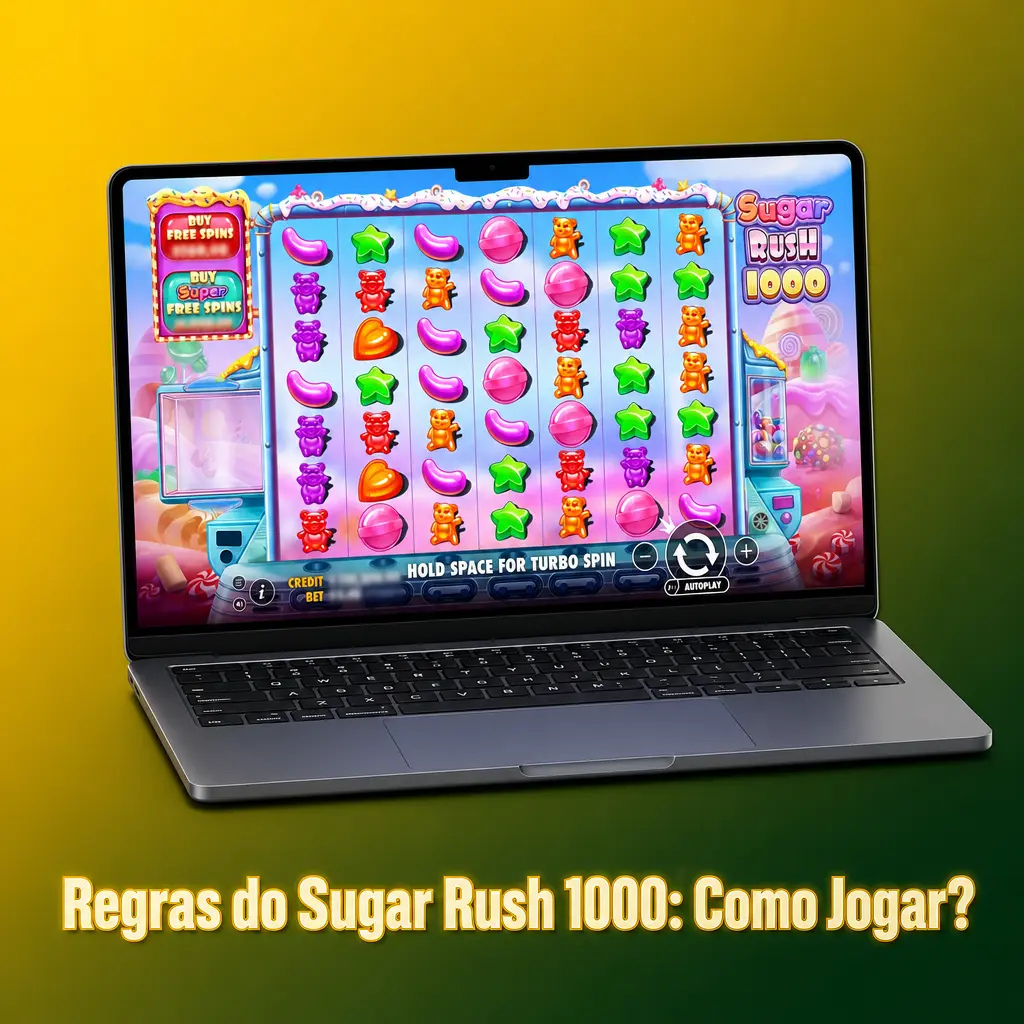 Grade do Sugar Rush 1000 com clusters de doces, cascatas e multiplicadores de até 1000x durante os giros grátis.