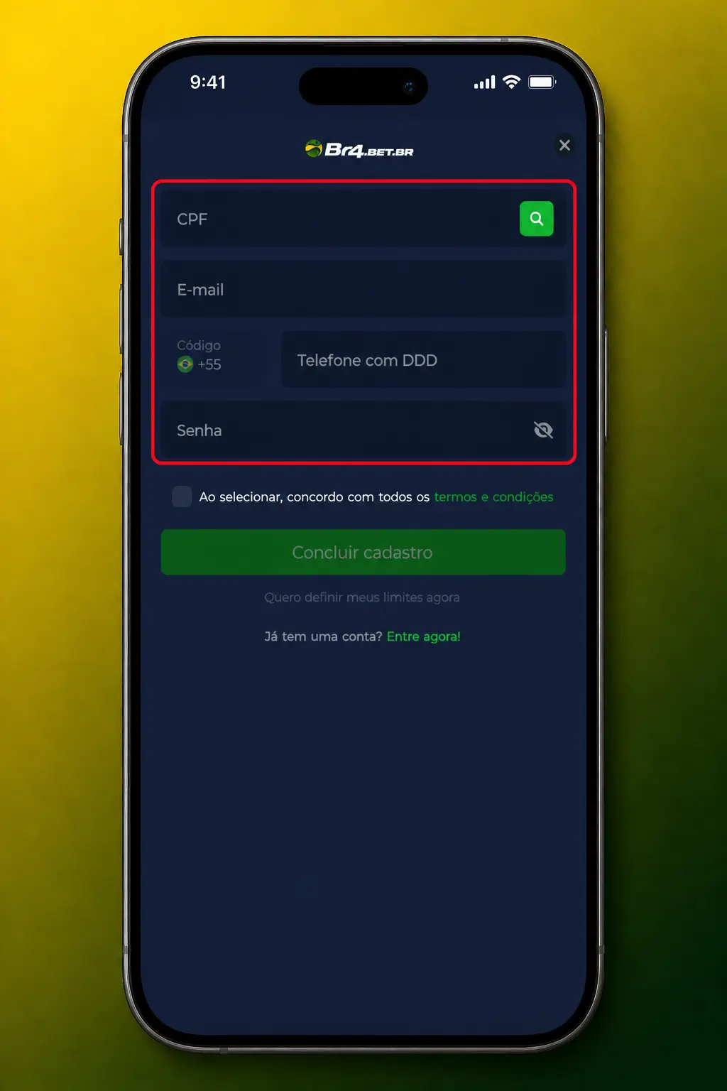 Cadastro na BR4bet para jogar Fruit Party: preencha dados, deposite via Pix e acesse o jogo no cassino.