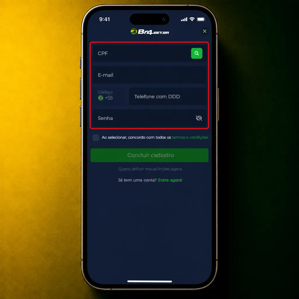 Passo a passo para criar conta na BR4bet: cadastro, dados pessoais, senha e validação
