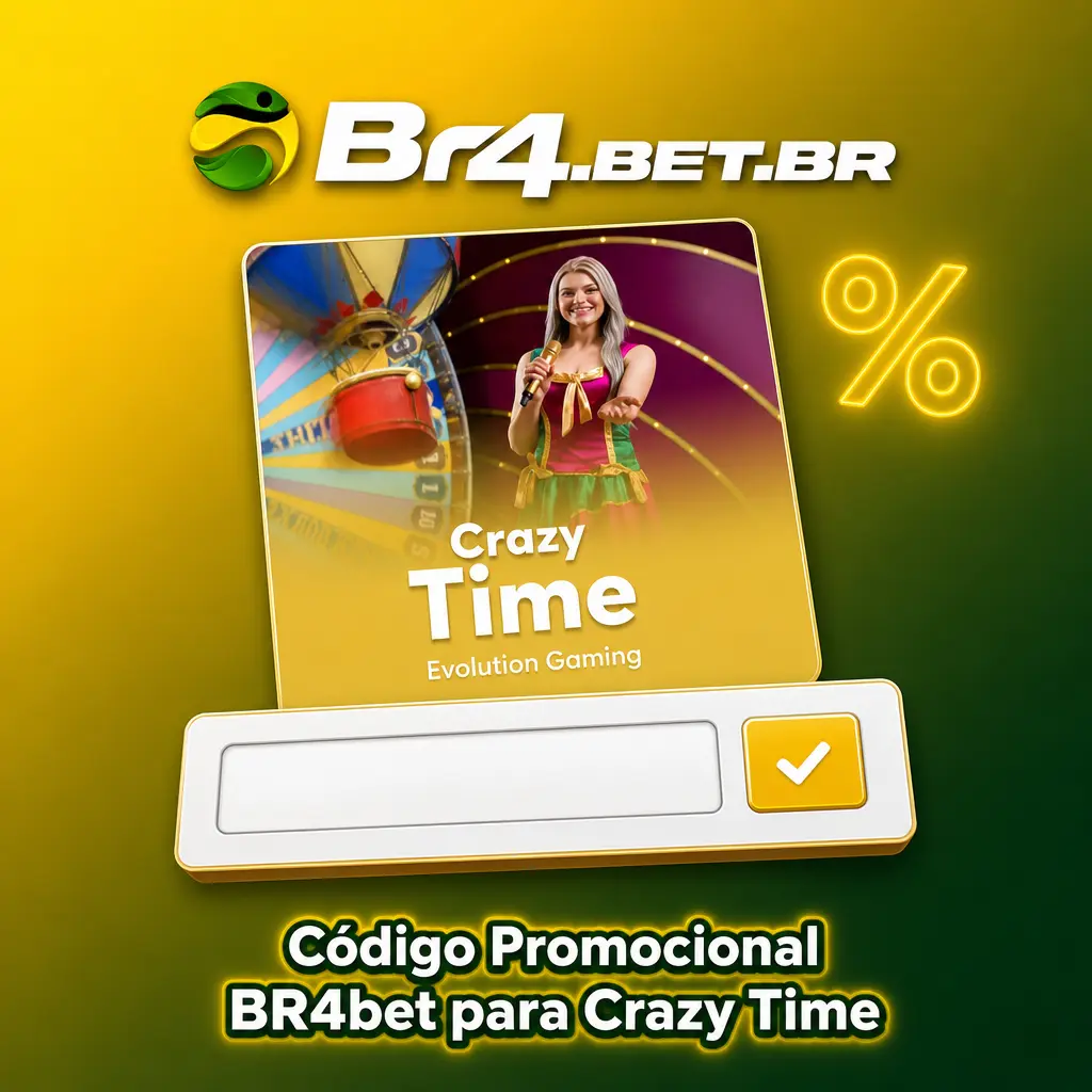Código promocional CRAZY300 da BR4bet para ganhar valor extra no jogo Crazy Time