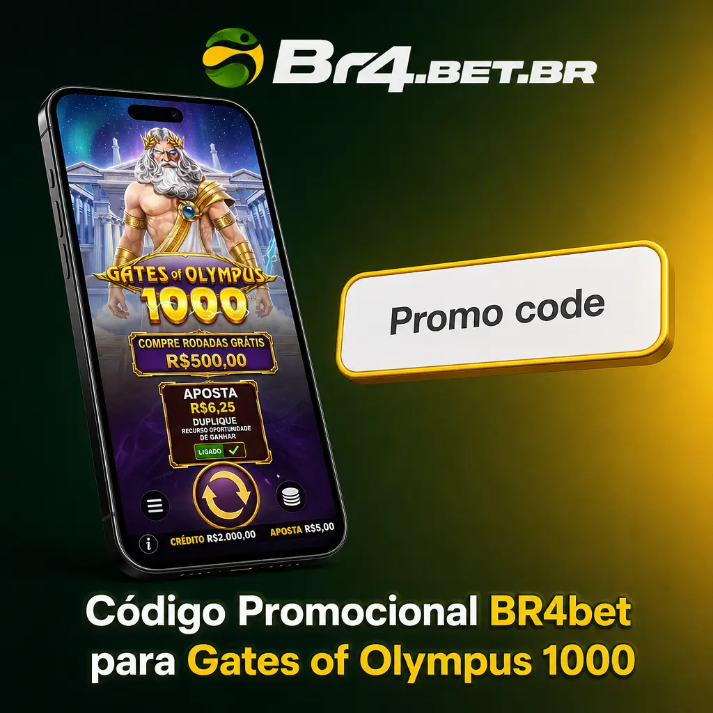 Código promocional BR4BET300 na BR4bet: bônus de 100% até R$300 no primeiro depósito para jogar Gates of Olympus 1000