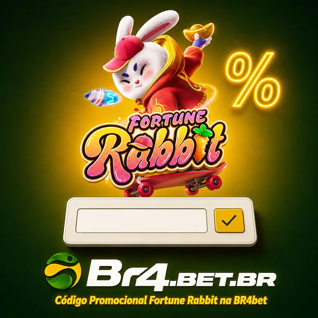 Código promocional COELHO300 da BR4bet para giros extras em Fortune Rabbit, aplicado no cadastro ou depósito