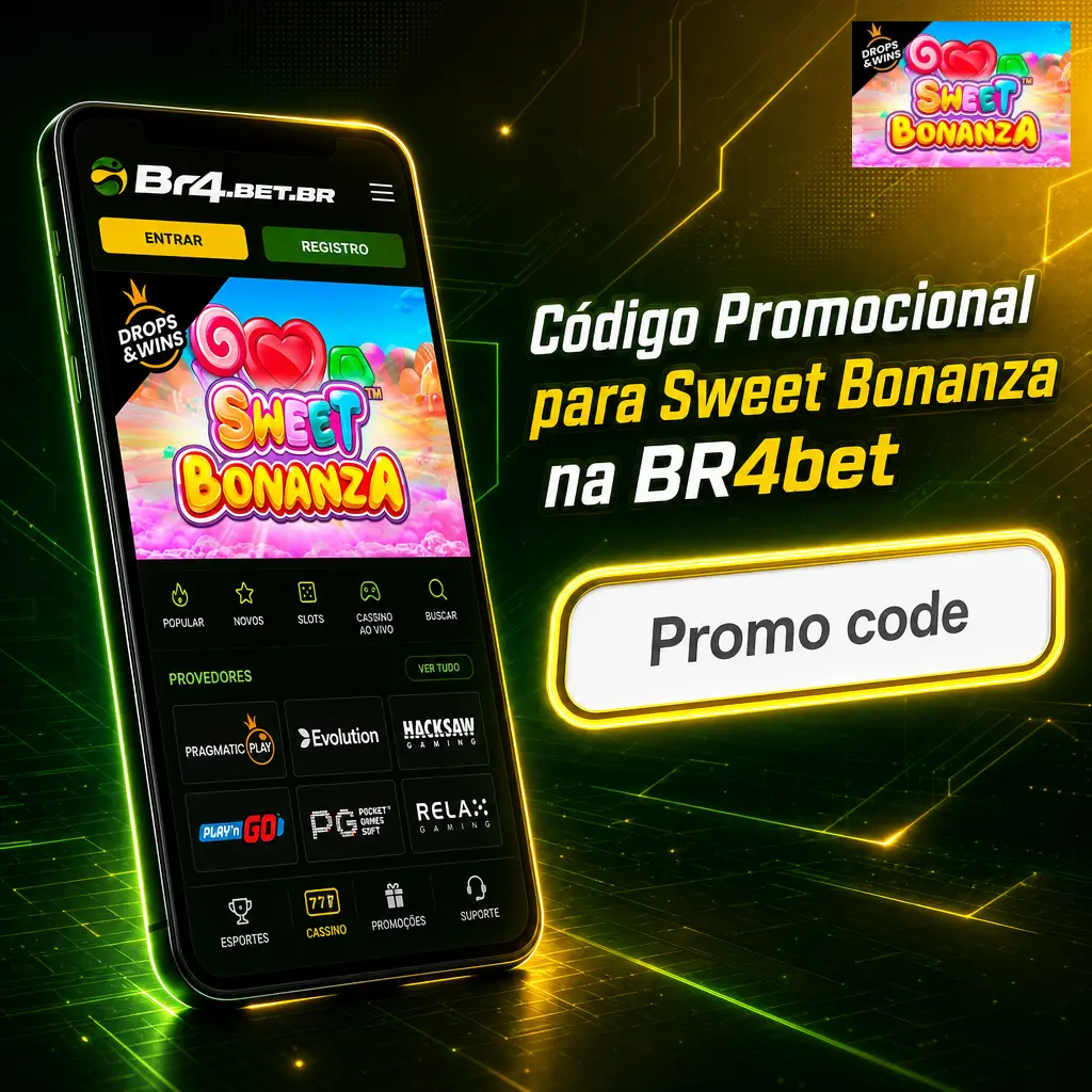 Código promocional SWEET300 da BR4bet para Sweet Bonanza, inserido no cadastro ou nas promoções antes do depósito