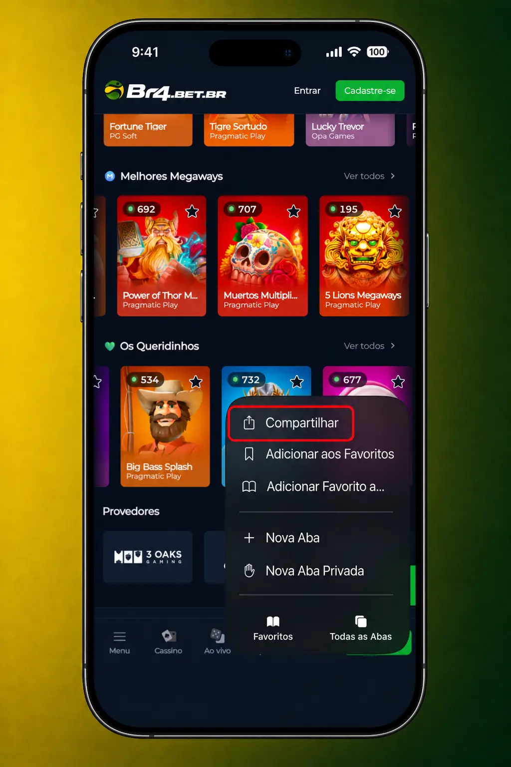Passo a passo para instalar o atalho da BR4bet no iOS via Safari e jogar Pinata Wins