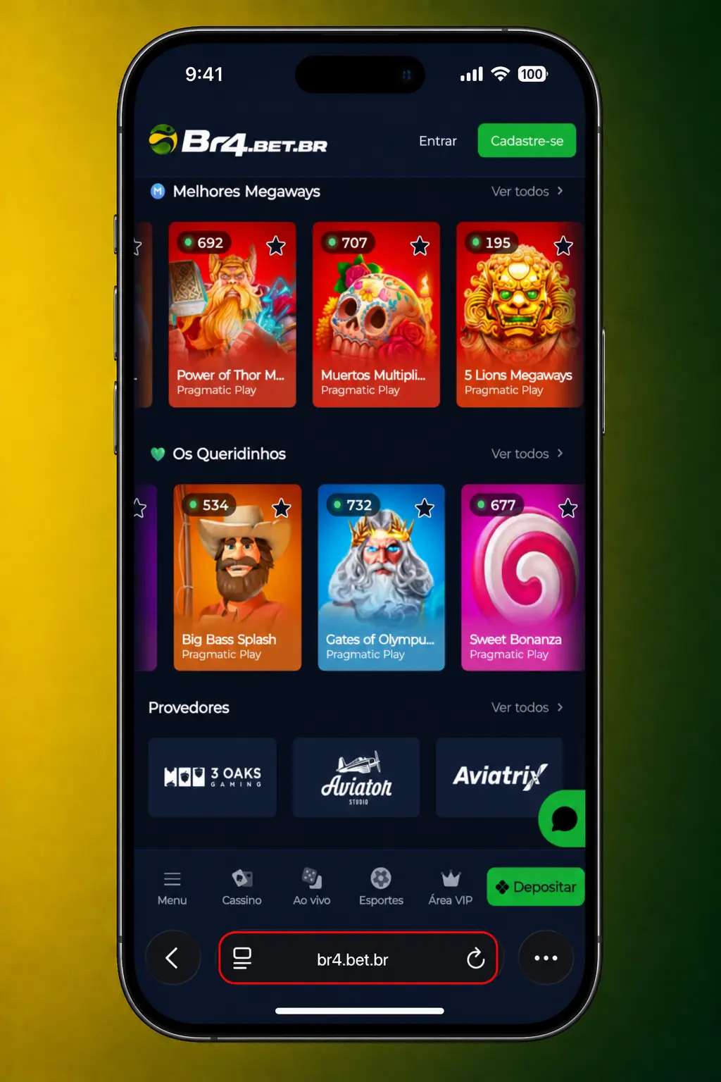Passo a passo para instalar o atalho BR4bet no iOS via Safari e jogar Pinata Wins no iPhone ou iPad.