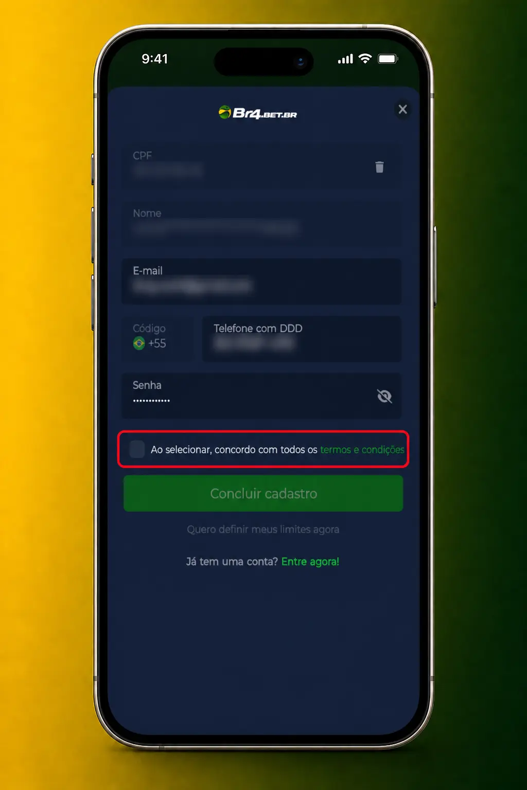 Passo a passo de cadastro na BR4bet para jogar Fortune Ox: dados pessoais, depósito via Pix e verificação de conta.