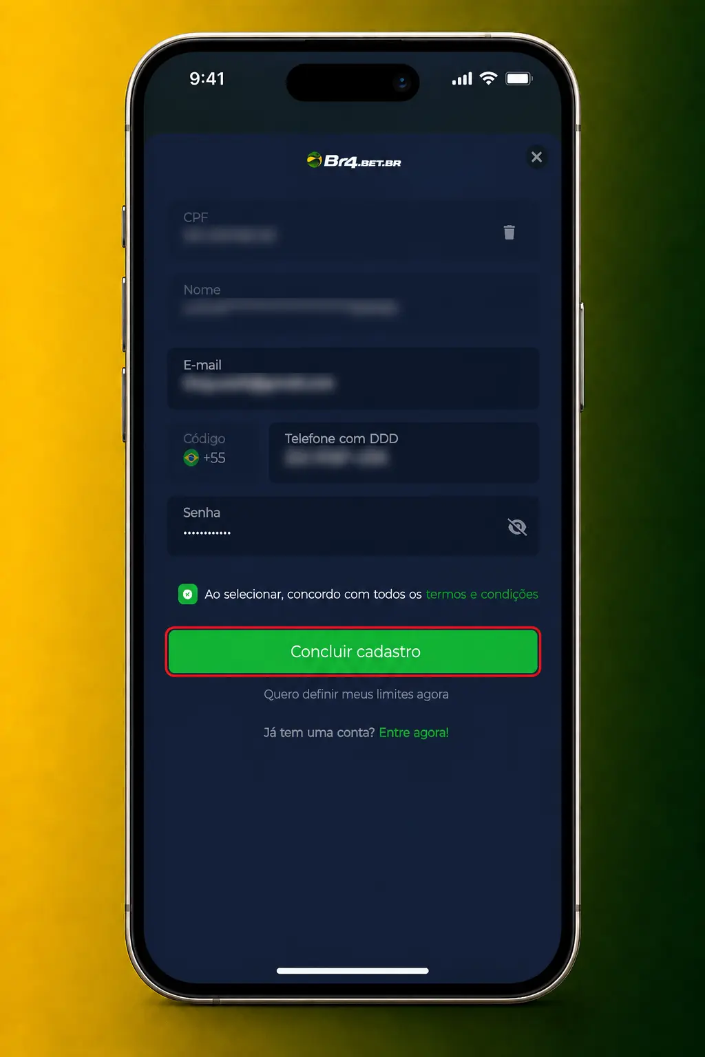 Passo a passo para se cadastrar na BR4bet e jogar Fortune Ox: formulário, depósito via Pix e verificação de documento.
