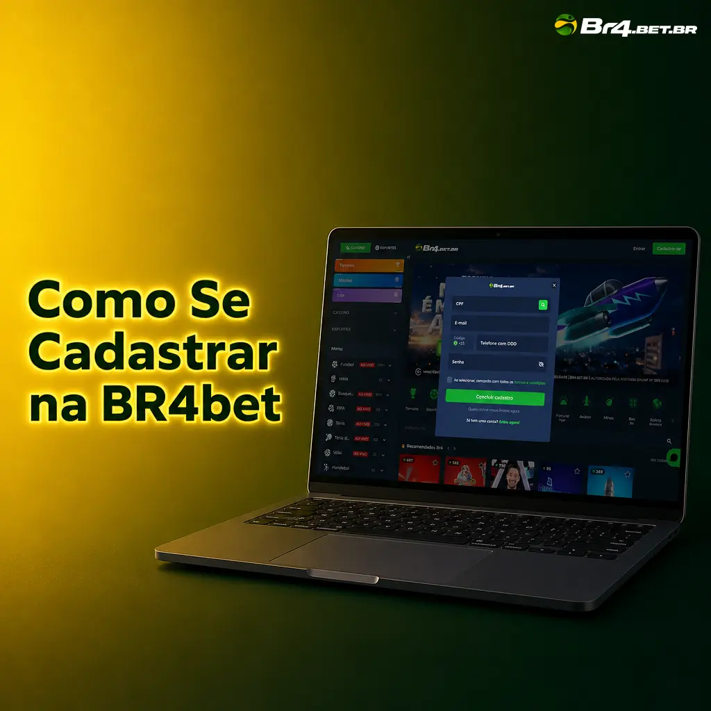 Passo a passo para se cadastrar na BR4bet: escolha e-mail, celular ou rede social e crie sua conta em minutos.
