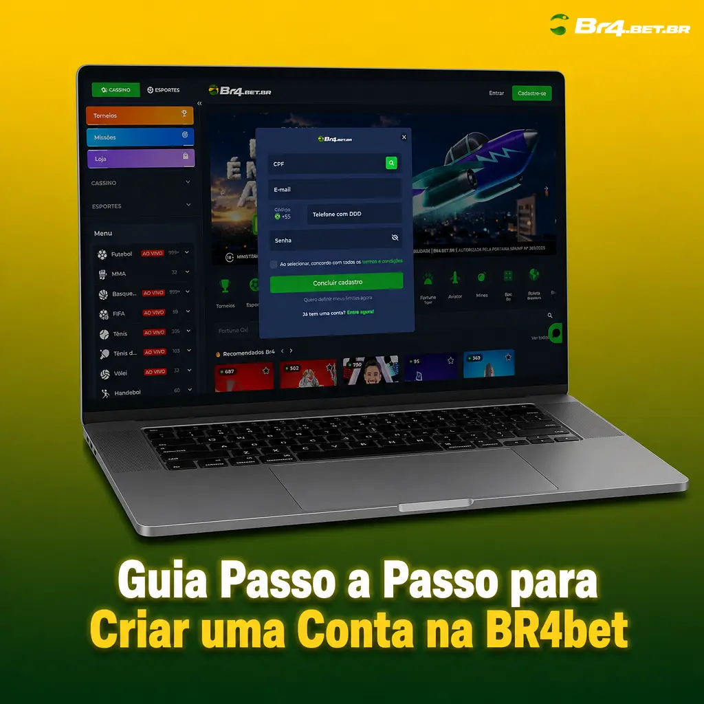Passo a passo para criar conta na BR4bet: cadastro, verificação por SMS, bônus de boas-vindas e depósito via PIX.