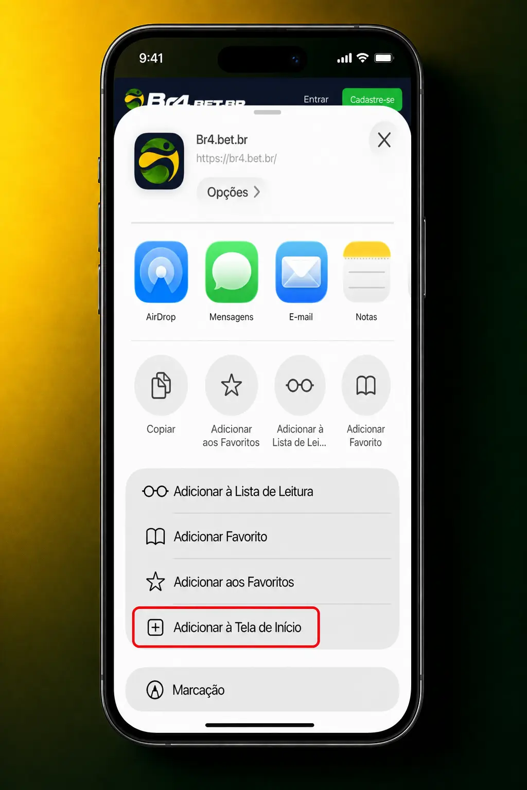 Passo a passo para instalar o atalho BR4bet no iOS via Safari e jogar Fortune Tiger