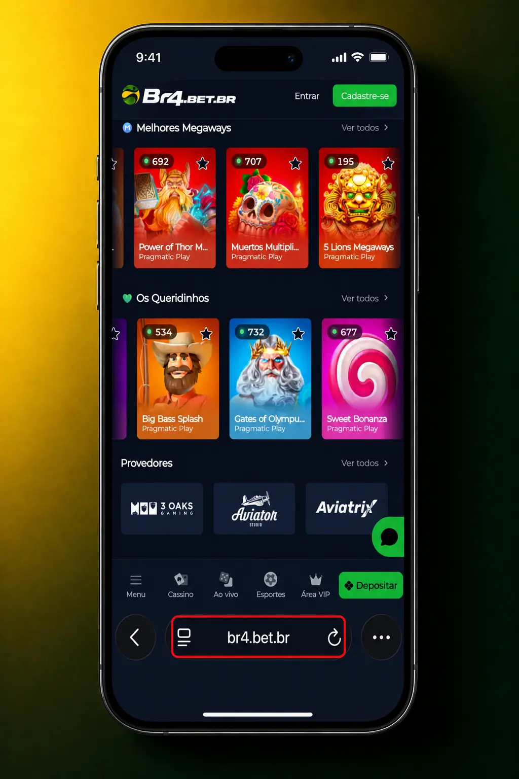 Passo a passo para instalar o atalho BR4bet no iOS pelo Safari e jogar Fortune Tiger