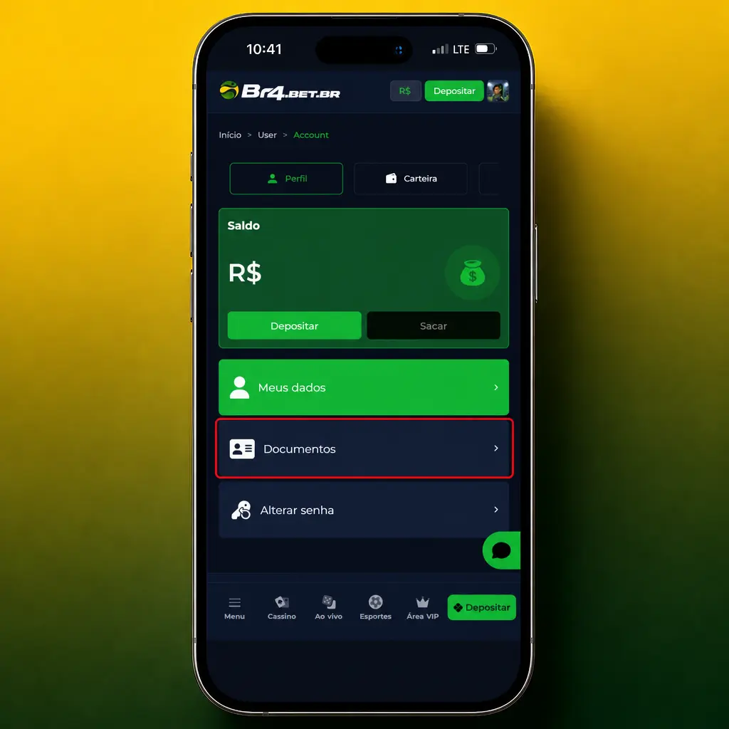 Passo a passo para verificação de conta na BR4bet: envio de documentos, selfie e confirmação por e-mail e SMS.