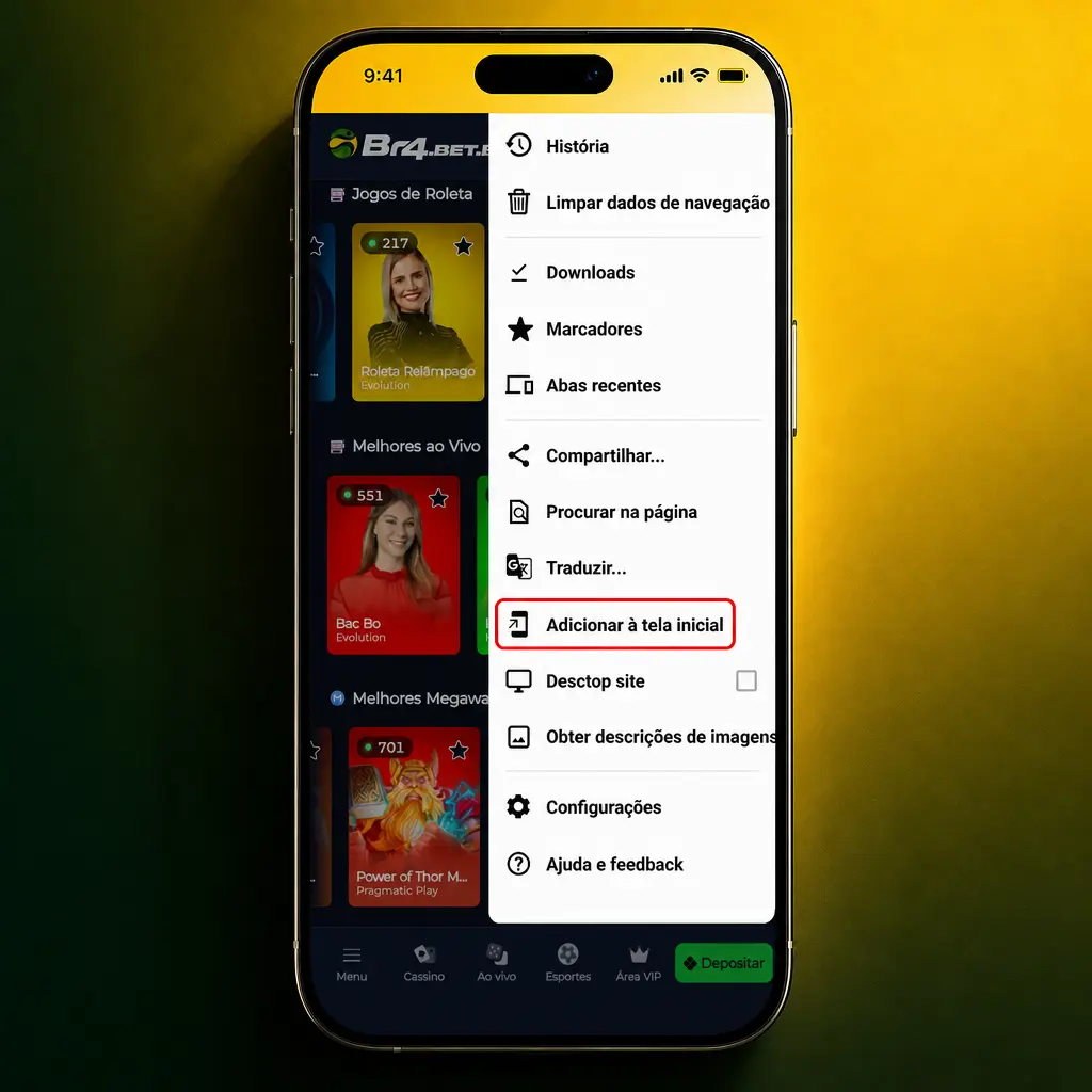 Passo a passo para baixar e instalar o aplicativo BR4bet em celulares Android