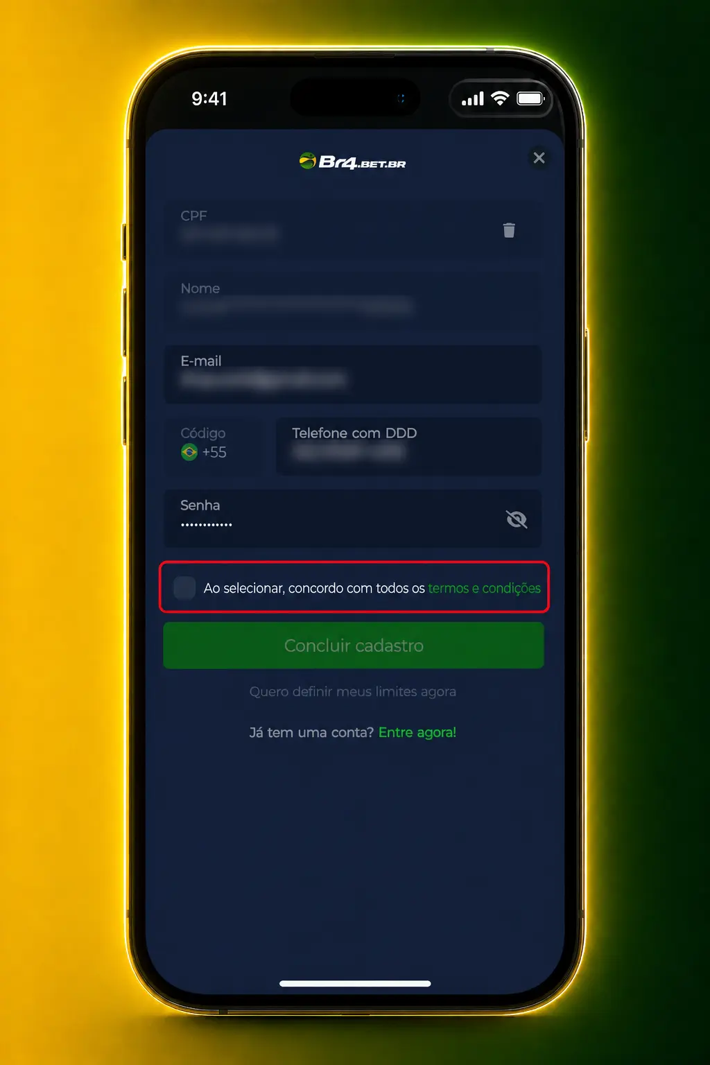 Passo a passo do cadastro na BR4bet para jogar Plinko: dados pessoais, depósito via Pix e verificação de identidade.