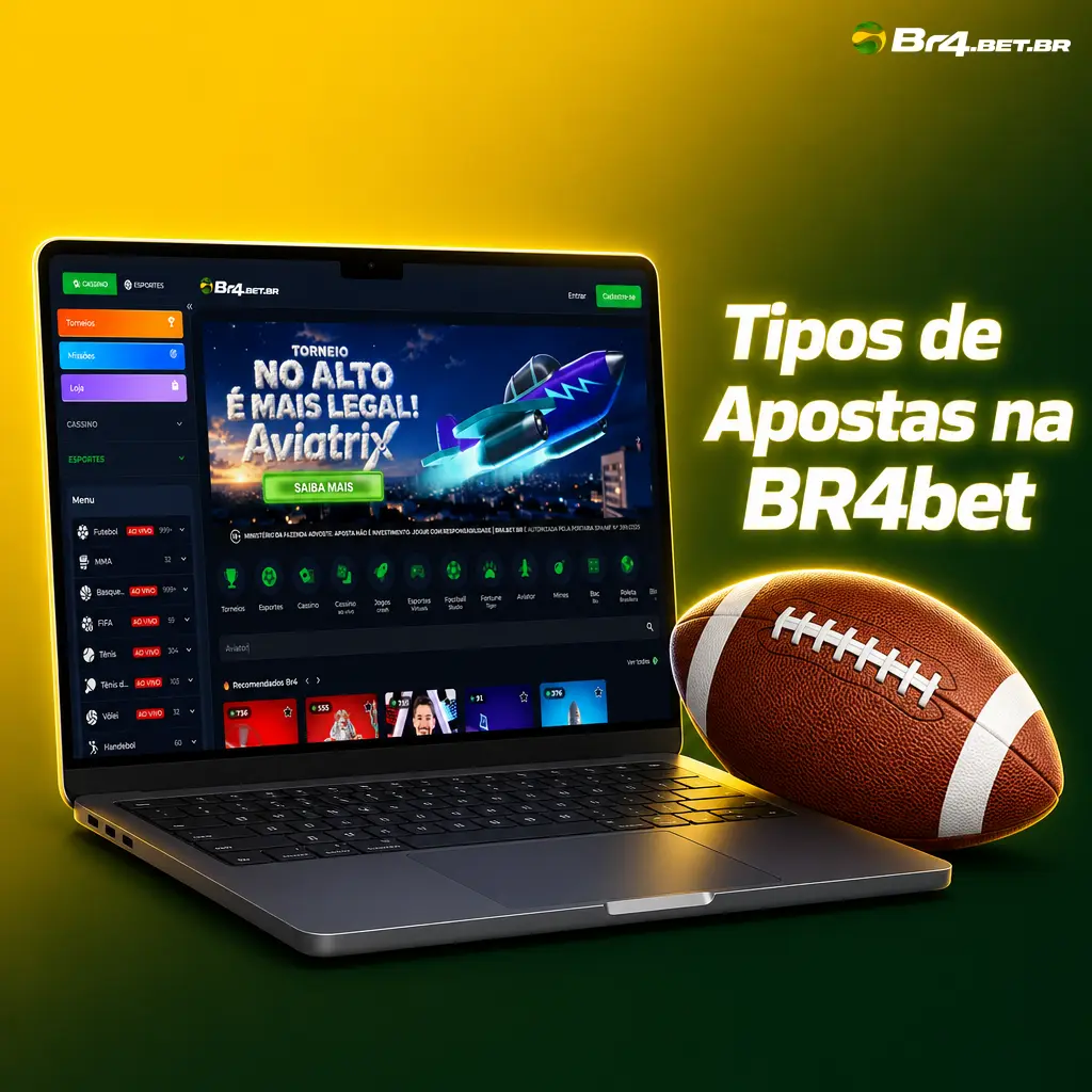 Tipos de apostas esportivas na BR4bet: simples, múltipla e sistema, com diferentes formas de risco e retorno
